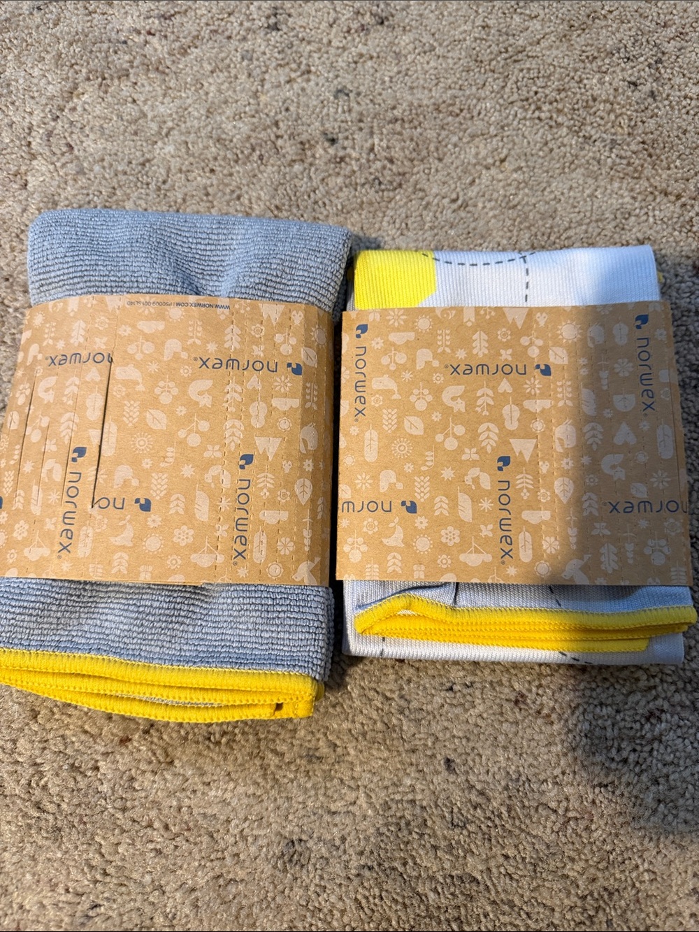 New Norwex Cloths Gray, White & Yellow Trim